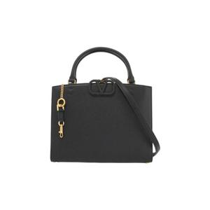 발렌티노 브이로고 브이슬링 레더 탑 핸들백 블랙 B0Q73KGW0NO