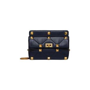 발렌티노 라지 로만 스터드 나파 체인 숄더백 마린 B0I60BSFM30