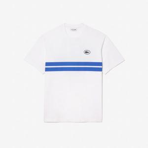 [라코스테공식] 남성 배색 팁핑 프린트 & 뒷면 빅 그래픽 매치 티셔츠 TH8590-54G 001