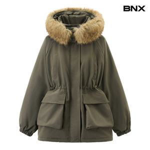 [BNX]윈터 퍼 후드 집업 야상 점퍼 (BX4JP051L0)