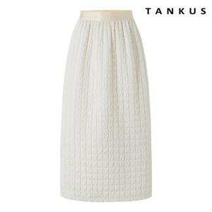 [탱커스]스퀘어 퀼팅 허리 밴딩 롱 스커트 (TX4SK015L0)