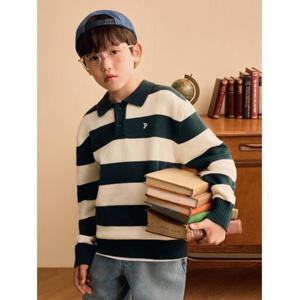 [폴햄 키즈]폴햄키즈 공용 스트라이프 카라 니트 PKF4ER3030