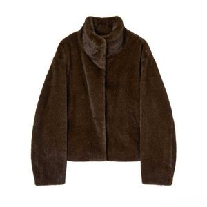 [올리브데올리브]하이넥 페이크 크롭 퍼점퍼 (OF5EMB08-DG-EL)