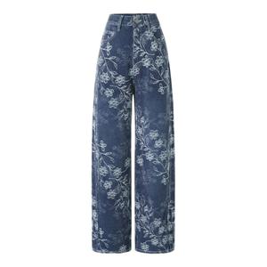 [탱커스]플라워 자수 기모 와이드 롱 데님 팬츠 (TX4PT016L0)