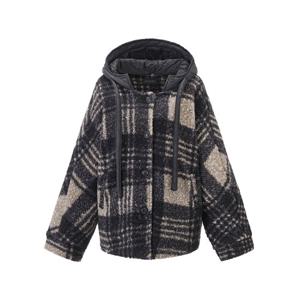 [탱커스]패딩 후드 레이어드 체크 누빔 부클 자켓 (TX4JK029L0)