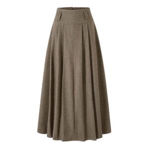 [탱커스]헤링본 플리츠 주름 플레어 롱 스커트 (TX4SK014L0)