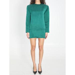 SAINT LAURENT 돌로 씻은 새틴 실크의 박시 드레스 8489773129