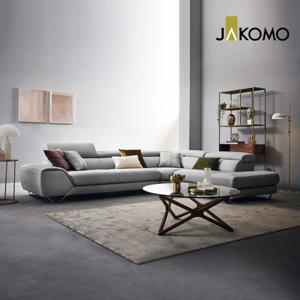 [자코모] 와드 4인 코너카우치형 기능성 비텔로 통가죽 슈렁큰 소가죽소파+쿠션2개