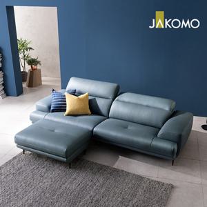 [자코모] 프레디 3.5인 기능성 슈렁큰 천연면피 소가죽 소파+스툴