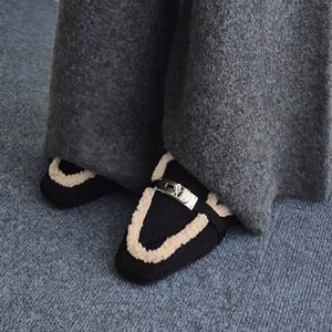 [루브르파리] 스웨이드 퍼 프롱 양털 블로퍼 SH0009_C