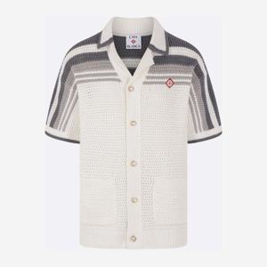 카사블랑카 코튼 크로셰 노치드 칼라 볼링 셔츠 MSP26KW93301 W