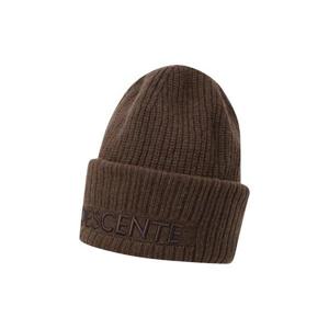 데상트 공용 로고 자수 벌키 비니 AP423UKCO2-BRWN