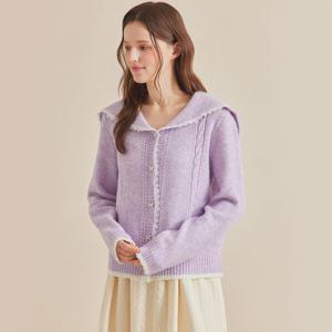 [포커스]레이스 배색 숄더카라 가디건 PBBF5W1KC4871