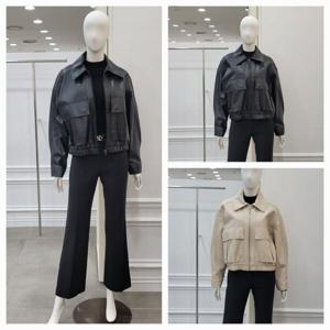 [미니멈]페이크 레더 점퍼(MYCKLJ8950BK)_IC