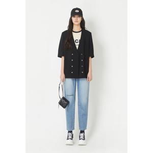 [럭키슈에뜨]노카라 반소매 더블자켓 (LQJAW24540)