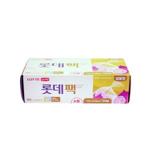 롯데 위생팩 소 알뜰형 17x25x100매
