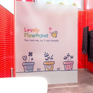 창문 시트지 칼라 안개시트지 메릴러블리화분01블루 L-A