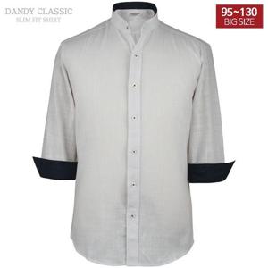 [95-120 빅사이즈] 칠부 솔리드 슬림핏 와이셔츠 -312