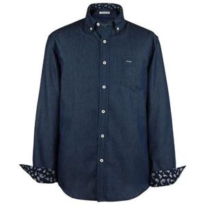 [95-120 빅사이즈] 진청 캐주얼 청남방 데님셔츠 - 330