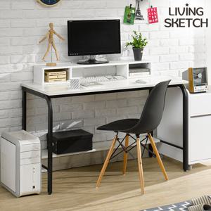 [리빙스케치] 국내제작 듀크 1200 BW 철제 책상[착불]컴퓨터 학생용 책상 다용도테이블