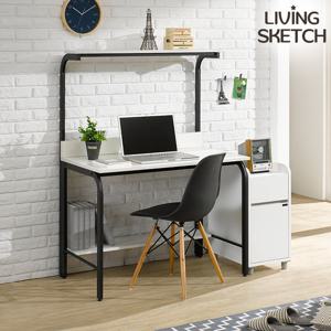 [리빙스케치] 국내제작 듀크 1000 BW 선반형 철제 책상[착불]컴퓨터 학생용 책상 다용도테이블
