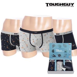 [터프가이] 주니어 7031 드로즈 팬티 사각 남아 주니어팬티 3매입