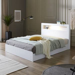 [숨결] 유씨엠 클라레오 LED 수납평상형 퀸침대(Q) /매트별도