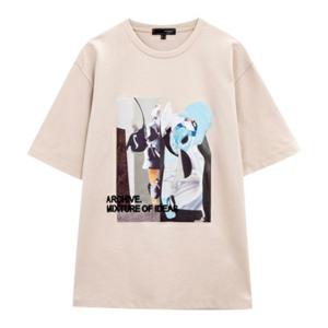 [HCONNECT] 포토 EMB 아트워크 숏 슬리브 티셔츠(3022103141569_