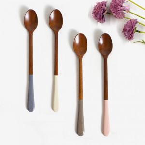 [박씨상방] (4종)파스텔컬러 옻칠나무 타원롱스푼세트