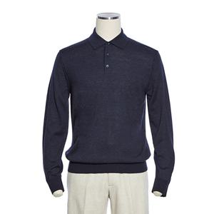 [레노마캐주얼]F/W 네이비 솔리드 카라 니트 RQGPKT07A