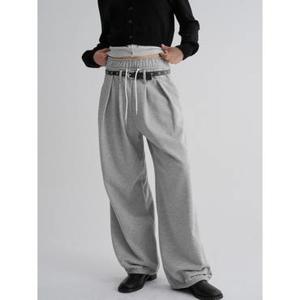 (165X21CC13) [에잇세컨즈] 턱 디테일 저지 와이드 팬츠  그레이