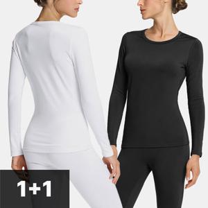 [1&1] 테슬라 히트핏 여성 상의 1 + 1 구성 기모내의 방한 내복