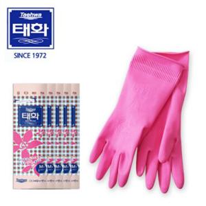 태화 천연라텍스 고무장갑 올에이 핑크 5개입