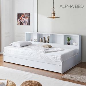 알파침대 키노 책장형 수납 침대프레임 Q