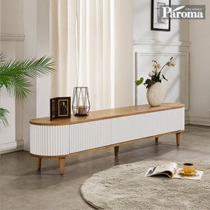 [GS단독]파로마 마일리 고무나무 원목 템바보드 1단 거실장 A65