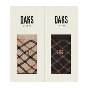 [닥스(양말)]DB22628 숙녀 면중목 전체체크 2족세트