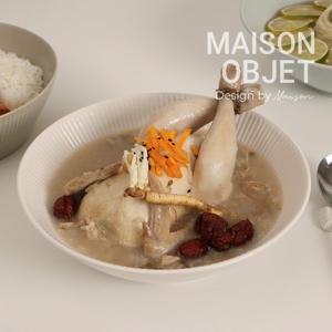 [윤도자기] 순백 화이트 도자기 넓은면기