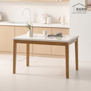 라로퍼니처 헤이즐 1200 천연 대리석 4인 원목 식탁 테이블