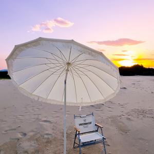 빈슨메시프 초대형 감성 캠핑 비치 태슬 파라솔 2.4m 꺾임형