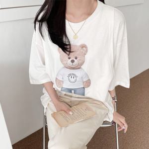 [보리맘]여름 반팔 테디 수유티 코튼 수유복 숨김 수유구 모유수유옷 ID327
