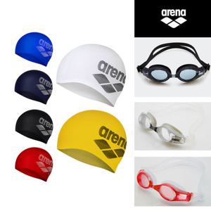 아레나 넓은시야 수영안경 실리콘 수영모자모 세트