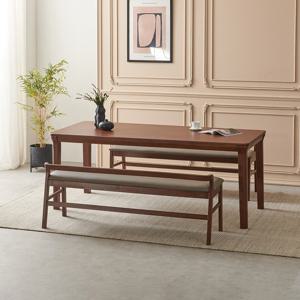 라로퍼니처 노블 1900 고무나무 원목 6인 식탁 세트 (식탁+벤치2)