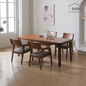 라로퍼니처 데이지 1900 참죽나무 원목 6인 식탁 세트 (식탁+의자4)