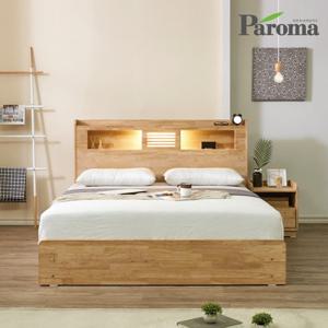 파로마 델리스 led 원목 서랍 수납 퀸사이즈 침대 Q