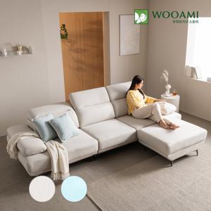 [리뷰이벤트]우아미가구 젠 4인 아쿠아텍스 패브릭 소파+스툴 2color