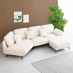 위메종 펜타곤 반카우치 오픈형 4인 사하라 패브릭 쇼파