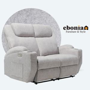 [특가데이] 코모드 2인 전동 리클라이너 소파의자 이지클린 아쿠아스웨이드텍스