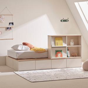 포더홈 파운드 파티션 빅 확장 수납침대 프레임SS+미니매거진랙