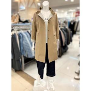 소고 세이브존01 하이넥 체크 배색 트렌치 코트 TI3YA03