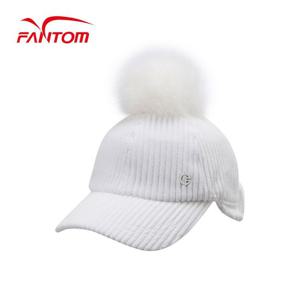 [팬텀] 여성 퍼 방울 코듀로이 볼캡 221C4CP655_WH
